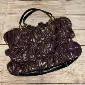 EUC Maxx New York Leather Eggplant Handbag
